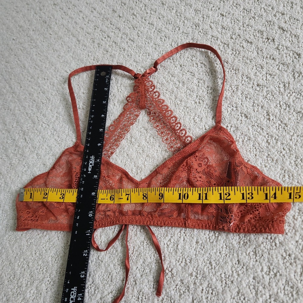 Victorias Secret Very Sexy Lace Racerback Bralette Terracotta Rust size Large - Picture 3 of 6